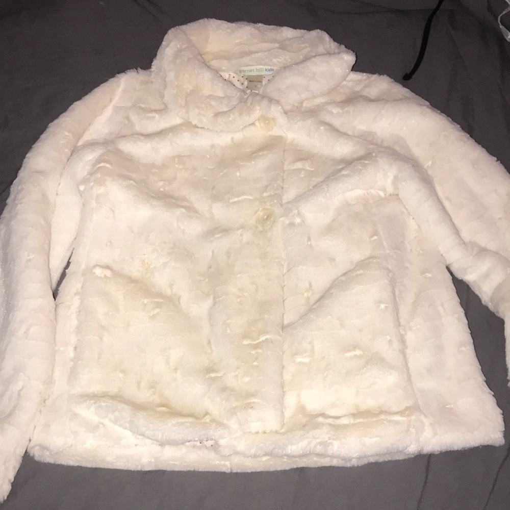 Kids white fluffy coat